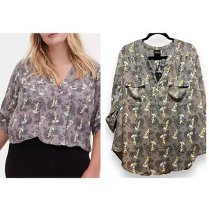 Torrid 3 (3X 22/24) Disney Tinkerbell Georgette Harper Pullover Blouse Top New